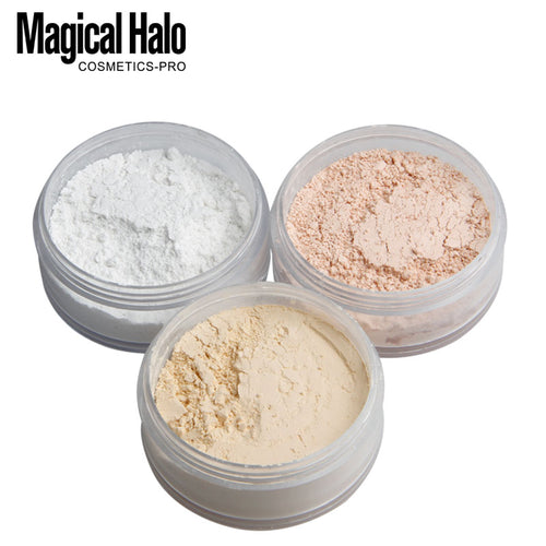 3 Colors Smooth Loose Powder Makeup Transparent Finishing Powder Waterproof Cosmetic Puff For Face Finish Setting With Puff