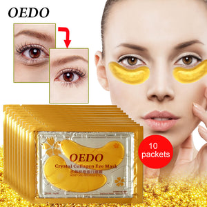 20pcs=10packs Eye Care Treatment & Mask Gold Crystal Collagen Skin Care Eye Patches Dark Circle Whitening Face Mask Care Effect