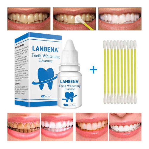 LANBENA Teeth Whitening Essence Powder Cleaning Whitening Serum Removes Plaque Stains Tooth Bleaching Dental Tools Face Care